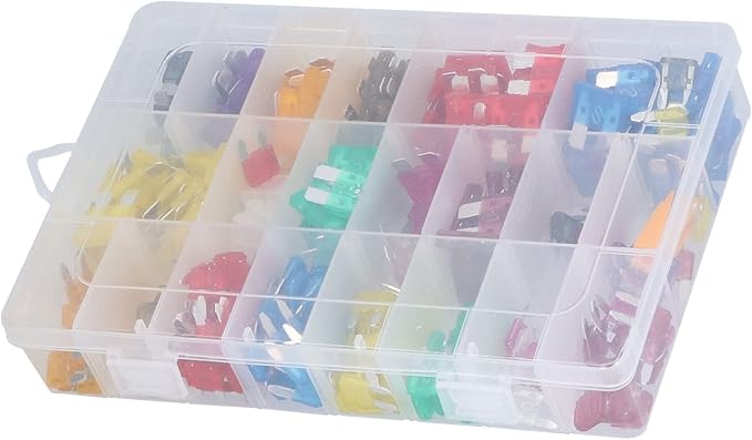 Sonew 300Pcs Car, Automotive Medium Small PES Replacement Kit with 32V, Easy Identification, Transparent Storage Box, Protect Vehicles