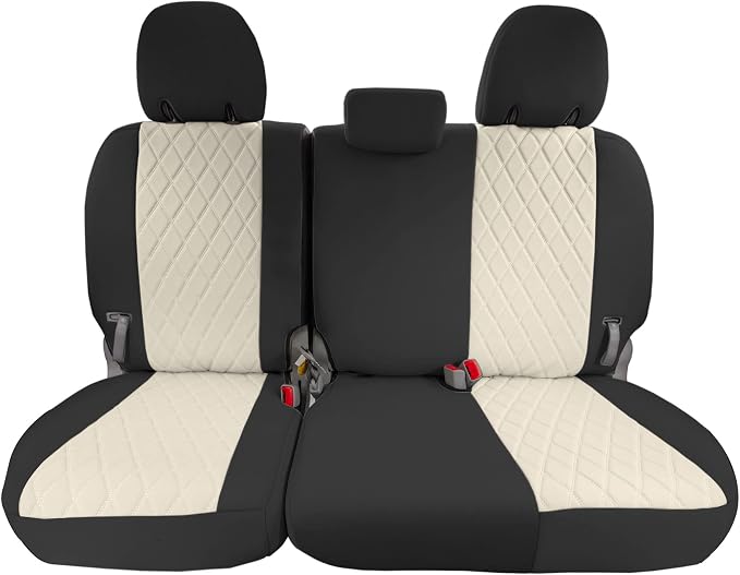FH Group Custom Fit Car Seat Covers Specifically Made for 2011-2020 Toyota Sienna 7-8 Seater with Ultraflex Neoprene Water Resistant Automotive Seat Covers - 3rd Row Beige