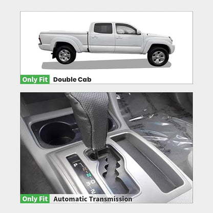 LASFIT Floor Mats for Toyota Tacoma 2008-2011 Double Cab Auto Tran, Custom Fit All Weather Protection Durable TPE Floor Liners for 2008-2011 Tacoma Accessories Front & Rear 2 Row Row Car Mats, Black