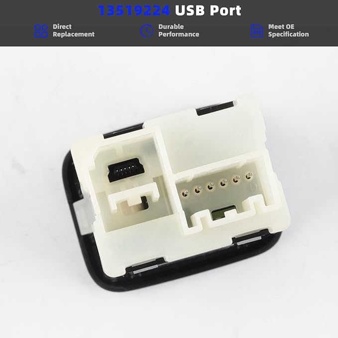 13519224 USB Port AUX Jack Auxiliary Input Adapter Compatible with Chevy Buick GMC Cadillac 2015-2018 Replaces# 13509942 13510854 23496501 CarPlay