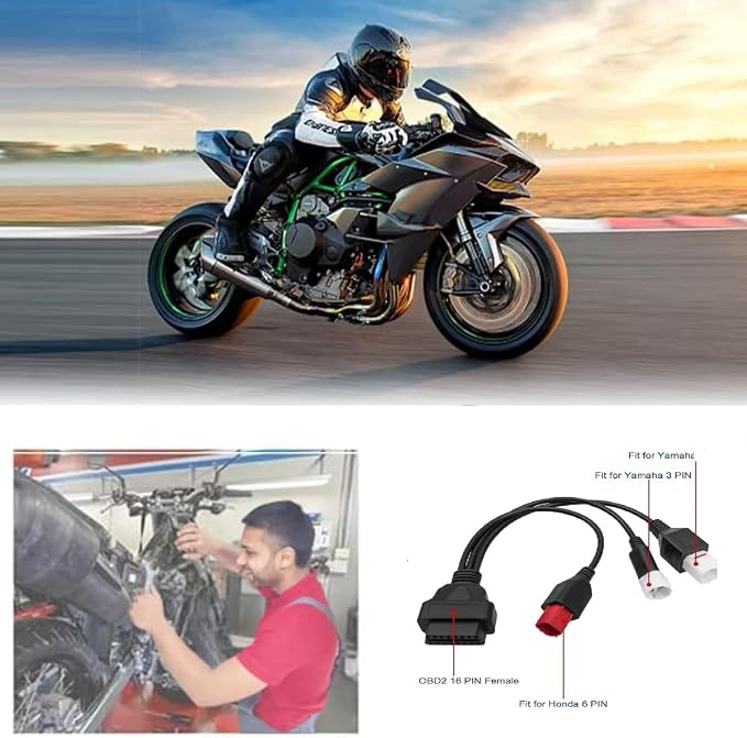 3pin 4 pin 6pin Motor obd2 Cable 3pin 4pin 6pin to 16pin Euro5 OBD Motorbike 3 in 1 OBDii Diagnostic Adapter Scanner Connector Cable for Yamaha Motorcycle Kline for Honda CRF K-T-M X- MAX T Racer