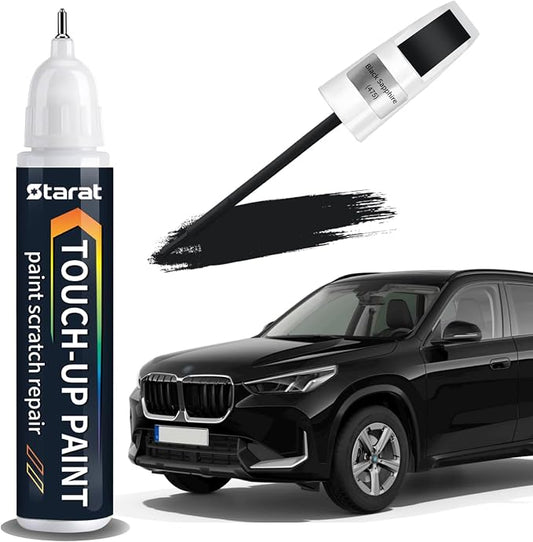 Black Sapphire(475) Touch Up Paint Pen for BMW 2-in-1 Quick & Easy Car Scratch Repair Kit Exact OEM Match for X5/X4/iX3/X3/X2/X1/5/1 Series