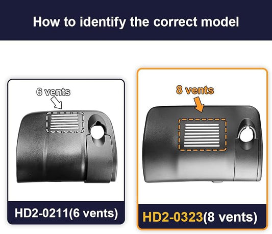 Fitcamx Front 2K+Rear 1080P Dash Cam Adapts for Honda Civic 2016-2021 (Has 8 Vents/HD2-0323) & Insight 2019-2022, OEM Look, Dual HD Video, WiFi & APP, Loop Recording, Collision Detection, 64GB Card