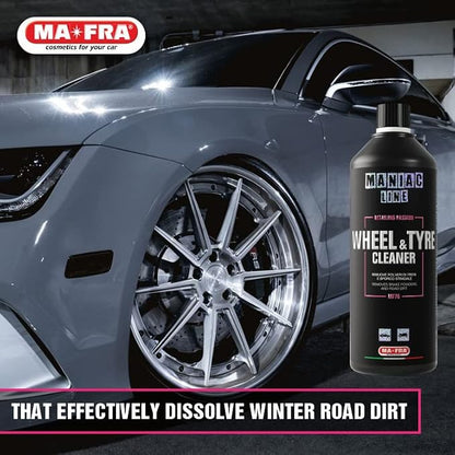 MANIAC LINE MAFRA Wheel and Tyre Cleaner | 2 in 1 for Rims and Tyres | Fast Brake Dust and Road Film Removal | Foam or Spray Application | Safe on Alloy Painted and Clear Coated Wheels | 1 Liter