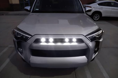 iJDMTOY 4pc Set 3W High Power LED Grille Mesh Mount Lighting Kit Compatible with Toyota FJ Cruiser 4Runner Tacoma etc., 6000K Xenon Projector Lens Spot Beam LED Lights
