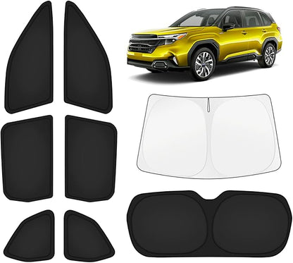 KUST Car Window Shades for Subaru Forester 2025-2026 Windshield Sun Shade Side Window Cover UV Block Privacy Protection Accessories for Camping Blackout Rear Back Full Set 8PCS