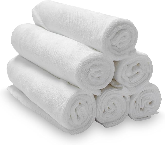 PROJE' Premium Car Care - Polishing Towel - Tagless 400 GSM Microfiber Towel - Scratch-Free & Lint Free - Finishing, Buffing, Drying Microfiber Cloth - 16in x 16in - Pack of 6 - White
