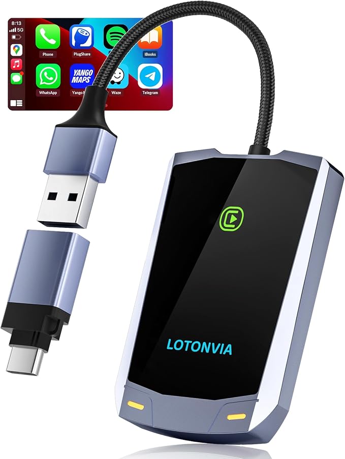 Wireless CarPlay Adapter 2024 Upgrade for iPhone - Plug & Play Wireless Carplay Dongle for Apple,Converts Factory Wired CarPlay to Wireless,Stable Fast Connection, Fits Cars from 2015 & iPhone iOS 10+