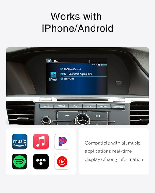 Bluetooth Car Adapter for Honda Accord/Civic/CR-V/CR-Z/Crosstour & Acura MDX/TL,TSX,iPod Music Sourse Bluetooth Receiver