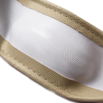 CAR PASS Line Rider Universal Fit Delux Leather Steering Wheel Cover, for suvs,sedans,Vans,Trucks for 14.7" to 15" (Beige)