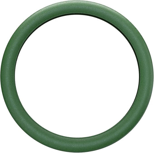 LRITER Car Steering Wheel Cover, Non-Slip Silicone Material, Multiple Color Choices, Universal Auto Parts Steering Wheel Cover, Suitable for Most Cars (Dark Green)