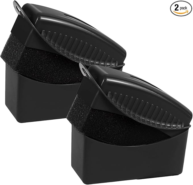 2PCS Tire Dressing Applicator, Car Tire Applicator Dressing Shine Sponge, Reusable Tire Dressing Applicator Pads with Lid, Wheel Applicator Foam for Car Detailing Cleaning (Black)