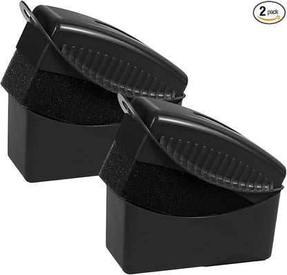 2PCS Tire Dressing Applicator, Car Tire Applicator Dressing Shine Sponge, Reusable Tire Dressing Applicator Pads with Lid, Wheel Applicator Foam for Car Detailing Cleaning (Black)