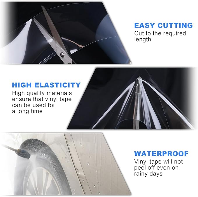 Arespark Clear Vinyl Wrap, Transparent Vinyl Roll Car Paint Protective Film, Self Adhesive Film for Car Motorcycle Interior Exterior, Protect from Pets Scratches 1x10ft