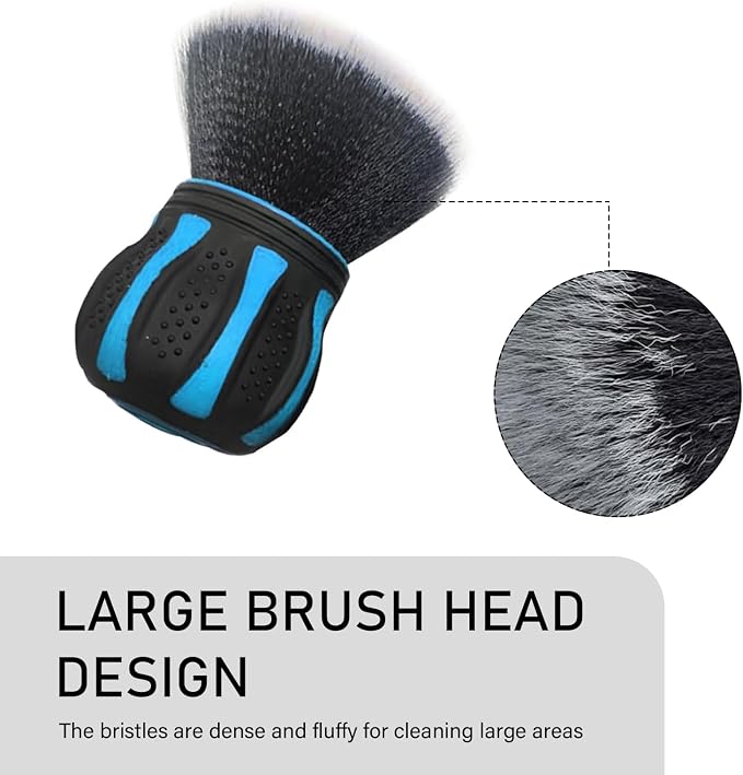 Car Cleaning Brush, Air Conditioning Vent Seat Gap Detail Dust Removal Brush with Storage Rack, Multi-Function Ball Soft Brush with Non-Slip Handle, for Most Cars Trucks Home (Blue)