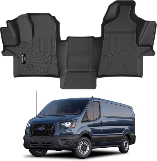 Floor Mats Custom for Ford Transit 2022-2025 2026 (All Models w/Vinyl Floors) All Weather TPE Rubber Protection 1st Row Anti-Slip Automotive Floor Liners for Ford Transit 150 250 Accessories- 1 PCS