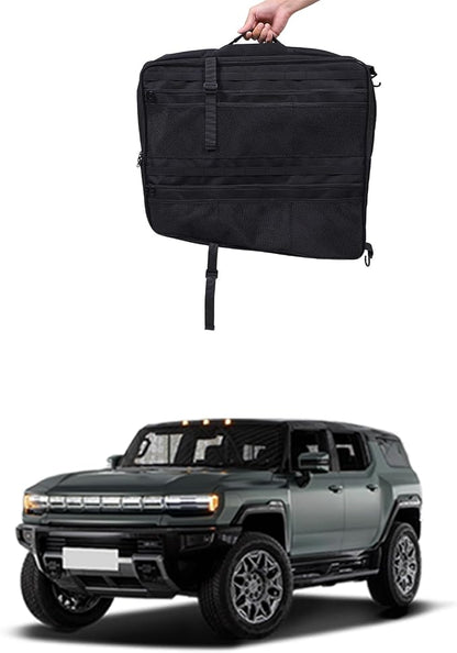 Sunroof Storage Bags for Hummer EV SUV/SUT 2022-2026, Overhead Storage Organizer Cargo, 600D Oxford Overhead Storage Bag/Waterproof/Foldable/Top Sunshade with Hardtop Suction fixing (A)
