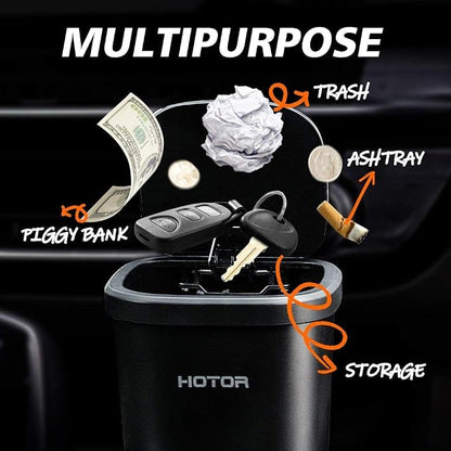 HOTOR Car Trash Can, Car Trash Cup with 30 Additional Trash Bags for Exclusive Using, Multipurpose Trash Can for Car, Office & Home to Meet Various Needs - 2 Packs, Black