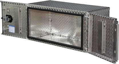 Buyers Products 1705215 Underbody Truck Tool Box w/ Barn Doors, 18x18x 60 Inch, Diamond Tread Aluminum, Made in USA, Compression Latch, Weather Resistant, Toolbox for Flatbeds, Trailers & Work Trucks