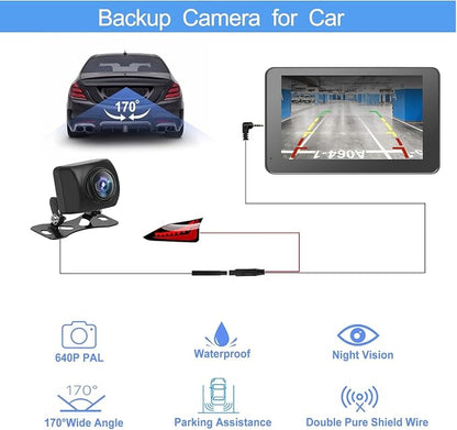 7" HD Portable Wireless Carplay Screen for Car, Touch Double Din Car Stereo with Apple Car Play & Android Auto, GPS, Voice Control, Mirror Link, Bluetooth Hands-Free, Multimedia Player for Vehicles