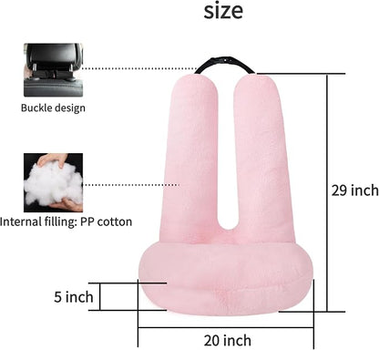 FHSGGP Travel Pillow Car Travel Sleep Support Pillow 2-in-1 Lap Pillow and Car Pillow with Neck and Body Support for Adults and Kids on Long Trips Kids Travel Pillow Pink