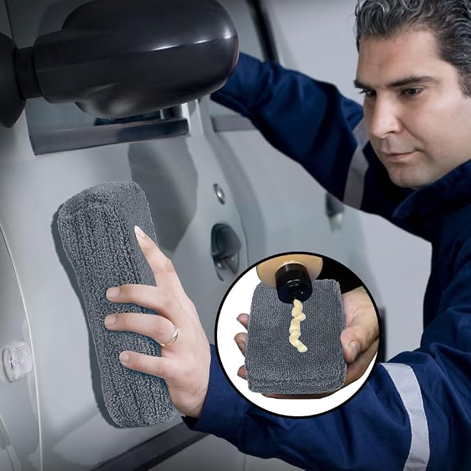HOMEXCEL Microfiber Applicator Pads, Scratch-Free Car Wash Sponge for Cleaning, Premium Wax Foam Applicator Pads for Car Detailing, 5”x3”, 8 Pack, Grey