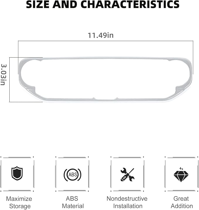 RT-TCZ Air Conditioning Dashboard Center Console Control Trim Panel Cover Interior Accessories Decoration Trim Kit for 2018-2022 Jeep Wrangler JL JLU & Jeep Gladiator JT (White)