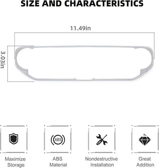 RT-TCZ Air Conditioning Dashboard Center Console Control Trim Panel Cover Interior Accessories Decoration Trim Kit for 2018-2022 Jeep Wrangler JL JLU & Jeep Gladiator JT (White)
