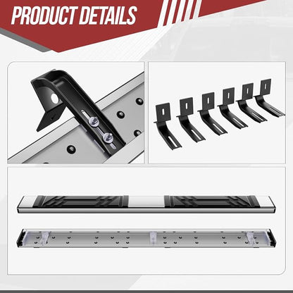Running Boards Step Bars Compatible with 1999-2014 Chevy Silverado GMC Sierra 1500 2500 3500 Extended Cab, Pair of 73 Inches, 350 LBS Capacity, Anti-Slip Cover