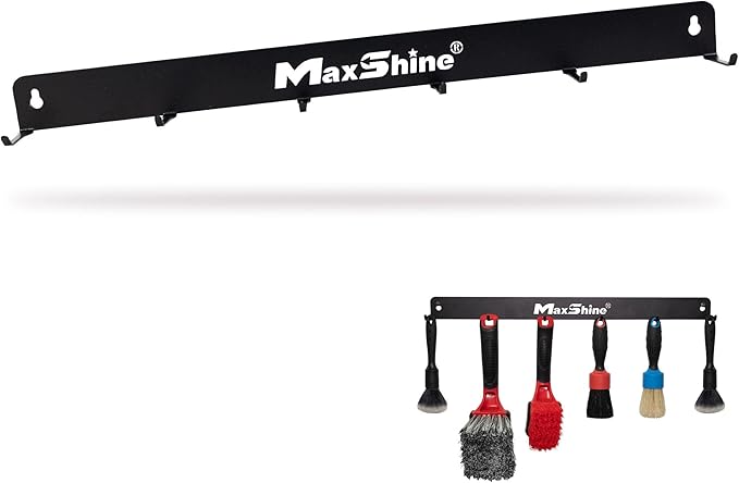 Maxshine Universal Detailing Brush Hanger (Brand) – 6 Organizer Hooks – Lightweight Wall-Mounted Design for Auto Detailing Supplies – Ideal for Garage & Mobile Use, Easy to Install Car Care Organizer