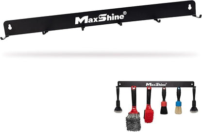 Maxshine Universal Detailing Brush Hanger (Brand) – 6 Organizer Hooks – Lightweight Wall-Mounted Design for Auto Detailing Supplies – Ideal for Garage & Mobile Use, Easy to Install Car Care Organizer