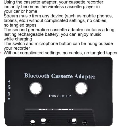 Cassette Bluetooth Adapter for Car, Wireless 5.1 Bluetooth Cassette Adapter, Wireless Cassette Receiver for Car