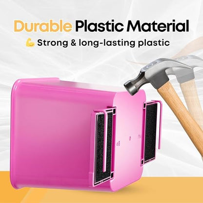 Car Trash Can for Vehicles Leakproof Compact Garbage Bin w/ Stability Flap, Anti-Slip Base, Portable Trash Holder for Cars, Trucks, SUVs, Minivans Compact, Auto Container Organizer (Pink, Small)