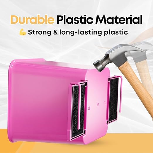 Car Trash Can with Stability Wings – Leakproof Portable Garbage Bin for Fabric & Rubber Mats – Compact Durable Plastic Auto Organizer for Cars, SUVs, Trucks (Pink, Small)
