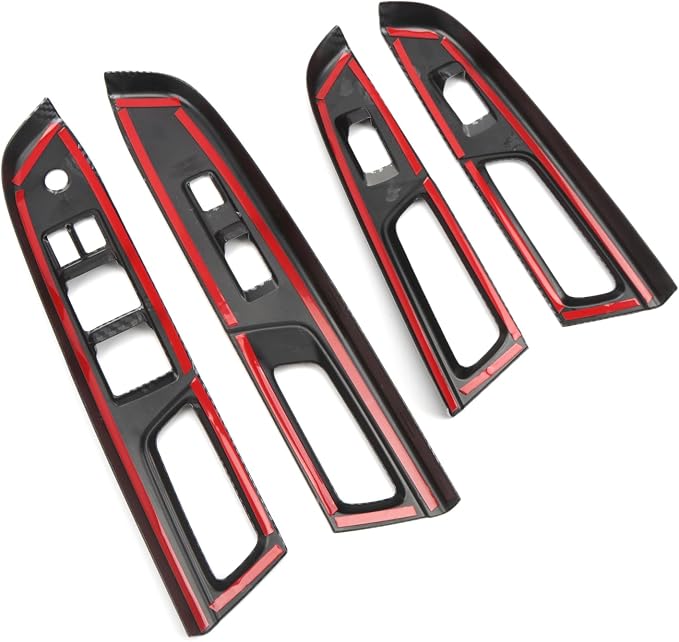 HIGH FLYING for Subaru Crosstrek 2015 2016 2017 Window Lift Switches Control Button Panel Cover Trim ABS Car Interior Accessories Carbon Fiber Style 4PCS