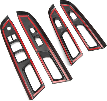 HIGH FLYING for Subaru Crosstrek 2015 2016 2017 Window Lift Switches Control Button Panel Cover Trim ABS Car Interior Accessories Carbon Fiber Style 4PCS