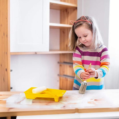 Tool Trio, Paint Brush, Roller, Sponge, All The Tools You Need to Apply Finish All in One Paint Yellow