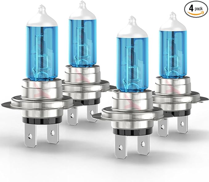 Upgraded Halogen Headlight Bulbs Compatible for Hyundai Sonata 2011 2012 2013 2014, High Beam + Low Beam Headlamp Lights, 6000K White, 300% Brightness, Plug N Play, 4-Pack