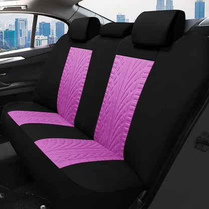 VarCozy Car Seat Covers Full Set, Front & Split Rear Bench for Car, Universal Cloth SUV, Sedan, Van, Automotive Interior Covers, Airbag Compatible
