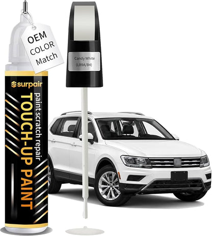 Candy White LB9A/B4 Touch up Paint for Volkswagen OEM Color Match Car Scratch Repair Kit for Nicks & Chips Scratches Quick & Easy Paint Fix 2-In-1 Car Scratch Remover Pen