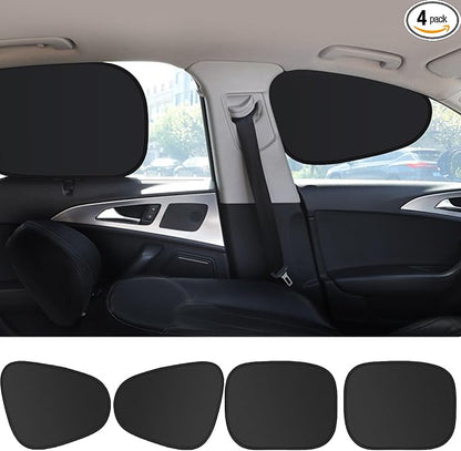 Car Window Sun Shade 4 Pack, Static Cling Side Window Sunshade, UV Protection Privacy Cover, Universal Fit for Car SUV Truck