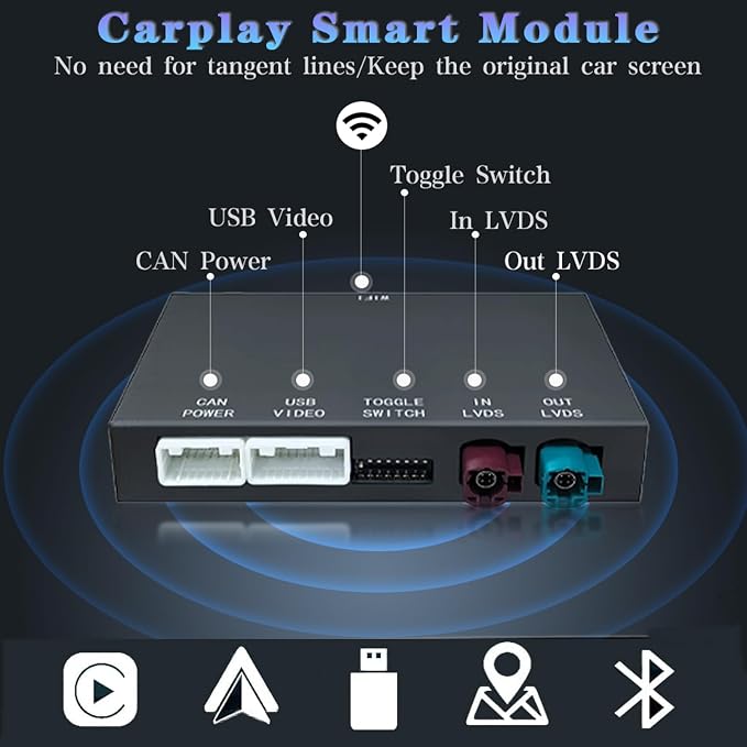 Wireless CarPlay Android Auto Retrofit Kit Decoder Box for BMW NBT System 1/2/3/4/5/6/7 Series X3/X4/X5/X6,Support Mirror Link,Camera, GPS, Siri, YouTube, for BWM Accessories