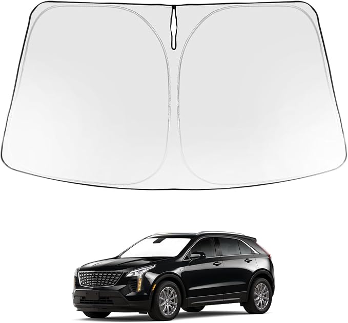 Proadsy Windshield Sun Shade for Cadillac XT4 2019-2025 2026 4-Layer Foldable Front Sunshade Protector Sun Visor Blocks UV Rays Keep Car Cooler