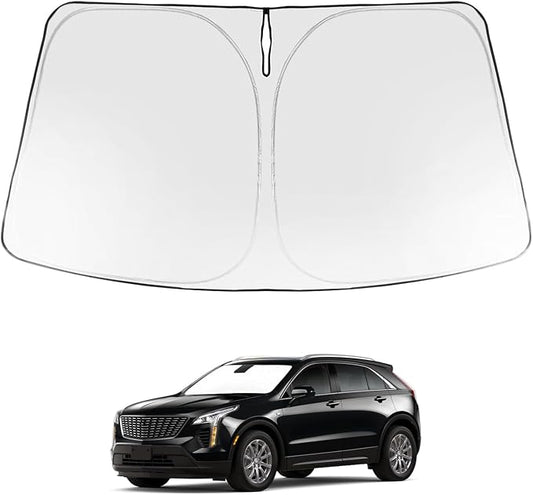 Proadsy Windshield Sun Shade for Cadillac XT4 2019-2025 2026 4-Layer Foldable Front Sunshade Protector Sun Visor Blocks UV Rays Keep Car Cooler