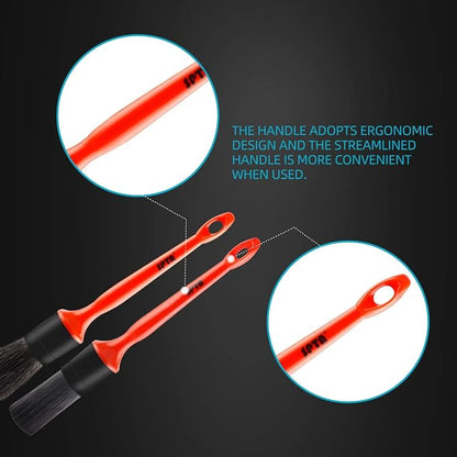 SPTA Car Detailing Brush Kit - 6 Pack, Auto Boar Hair Detail Brush Set Automotive Interior Exterior No Scratch Microfiber Detailing Brushes for Cleaning Air Vents, Engine Bays, Dashboard and Wheels