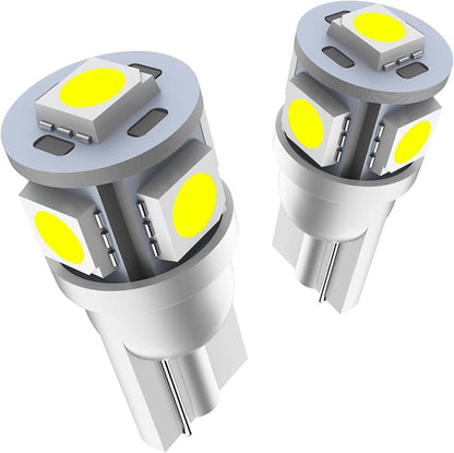 Marsauto 194 LED Bulbs 168 T10 2825 5SMD LED Bulbs Car Dome Map License Plate Lights Lamp White 12V, Tail Light Covers (Pack of 2)