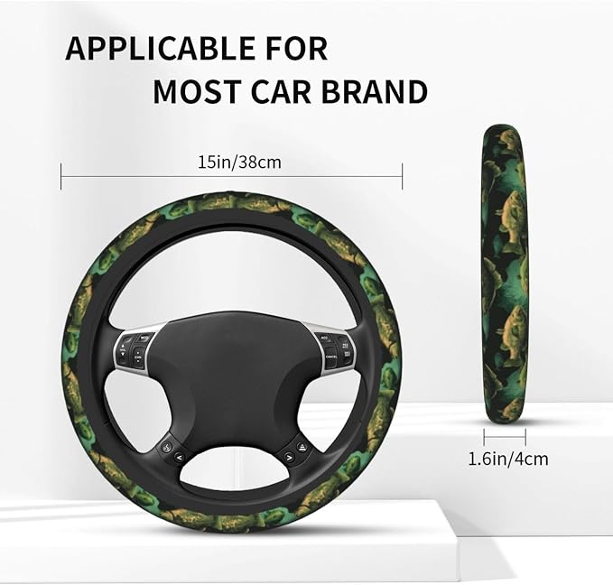 Fish Steering Wheel Covers Non Slip Neoprene Universal 15 Inch Steering Wheel Protector Car Cover for Men Women