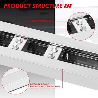 Auto Dynasty Running Boards Compatible with 2007-2021 Toyota Tundra Double/Crew Cab, Stainless Steel Side Step Rail Nerf Bars, 5.5" Step Bars, Polished Chrome