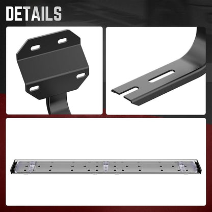 DNA Motoring 6.5" Flat Running Boards Side Steps Compatible with Ford F150 Standard Cab 2015-2024, F250 / F350 Super Duty Standard Cab 2017-2024, STEPB-U-F25017-T1-S