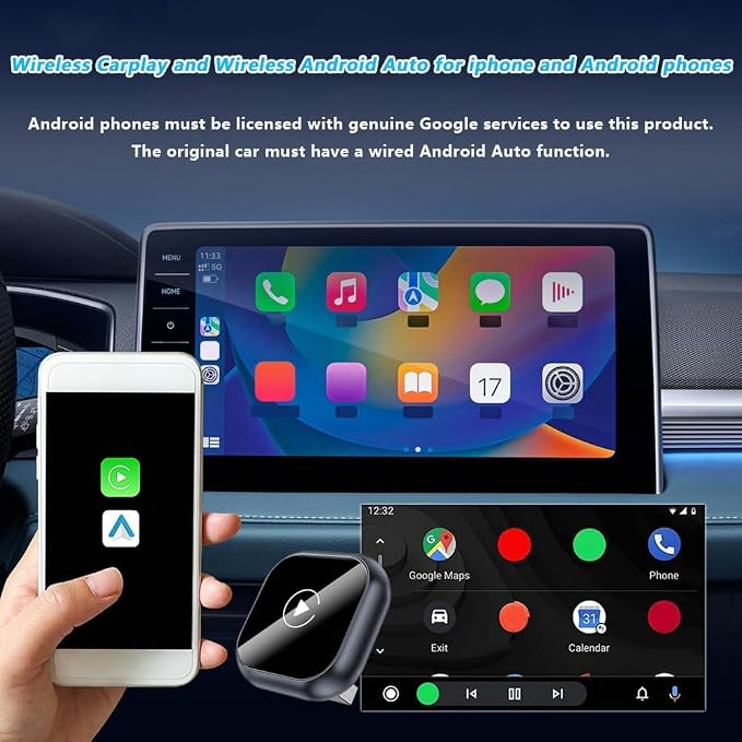 Wireless CarPlay Adapter for KIA Seltos 2024 2025 2026, Convert Wired to Wireless CarPlay Adapter Plug and Play, Fast Auto-Connect,B